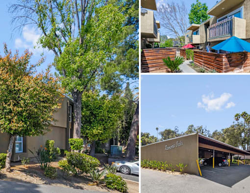 Image of balcony and covered parking located at Ramona Oaks in Riverside, CA