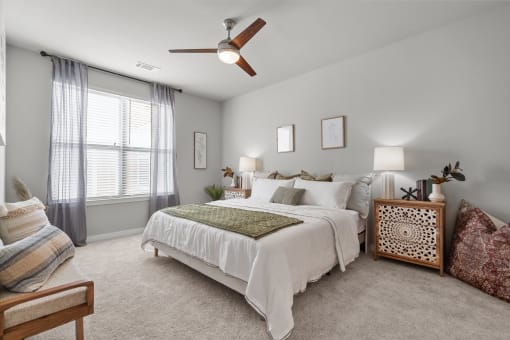 Spacious Bedroom with Walk-in Closet at Spinning Mill Lofts, Clayton, NC 27520