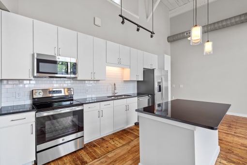 kitchen at Spinning Mill Lofts, Clayton, NC 27520