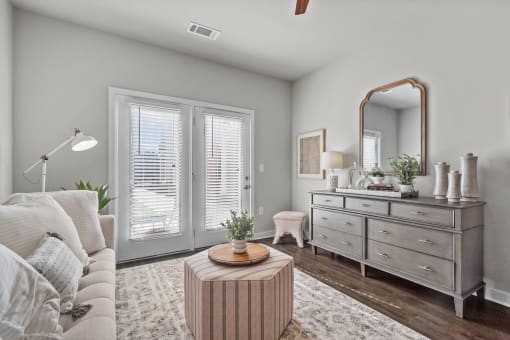 Spacious Living Room at Spinning Mill Lofts, Clayton, NC 27520