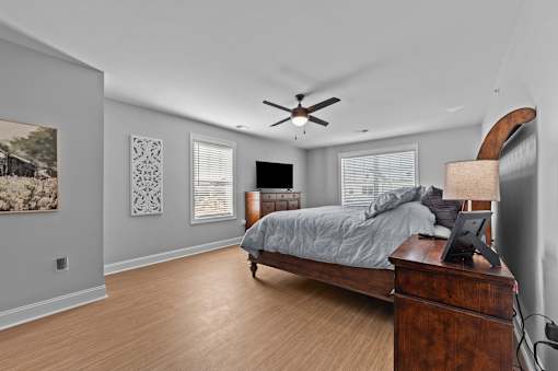 Bedroom With Ceiling Fan at Regency Townes, North Carolina 