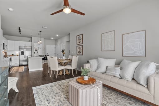 Spacious Living Room at Spinning Mill Lofts, Clayton, NC 27520