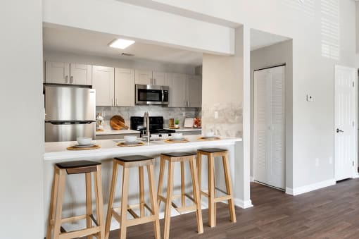 Kitchen with quartz countertops
