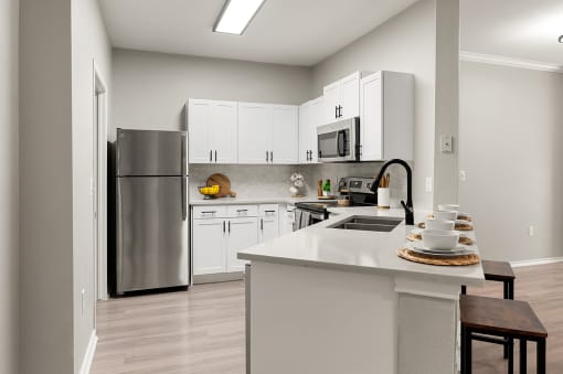 Spacious kitchen with stainless steel appliances at Villas of Vista Ridge