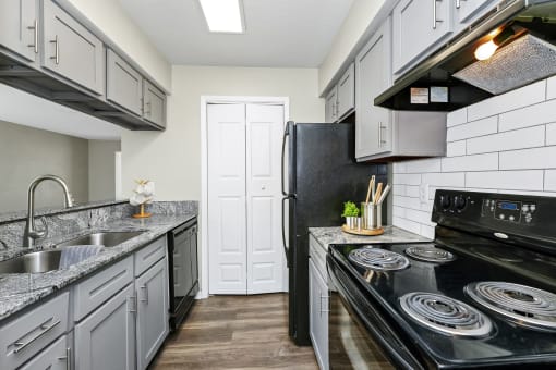 Kitchen with Black Appliances