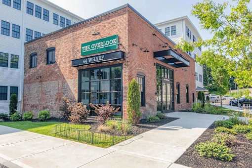 The Overlook 44 Wharf is a modern building with a brick exterior.