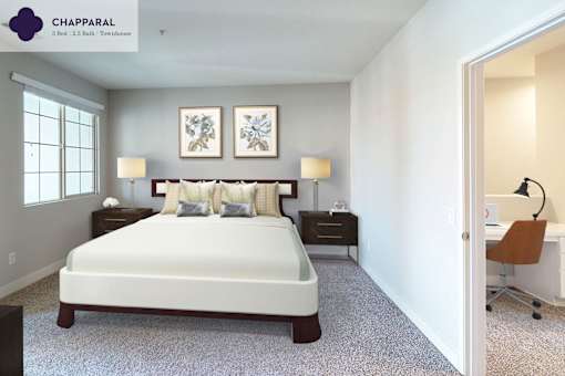 A bedroom with a large bed and two lamps at Mission Hills, Camarillo, 93012