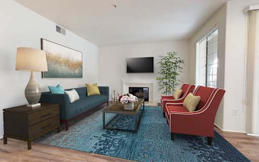 Living room  at L'Estancia, California, 91604