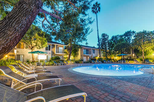 Pool and spa area at Village Pointe Apartments, Northridge, 91325