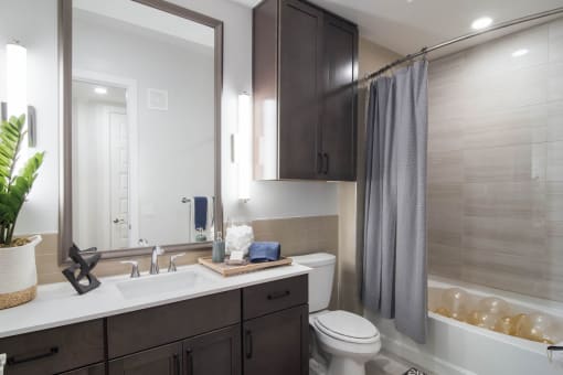 Large Soaking Tub In Bathroom at The Alastair at Aria Village, Sandy Springs, 30328
