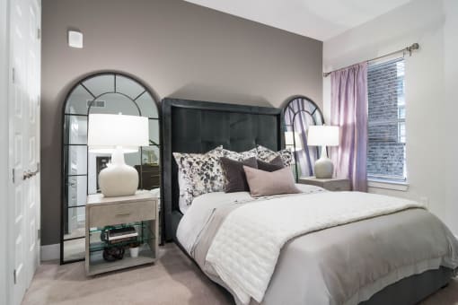 Apartment Master Bedroom at The Alastair at Aria Village, Sandy Springs, GA, 30328