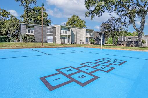 Hopscotch game in front of our apartment buildings at Maplewood apartments in Shreveport, LA.