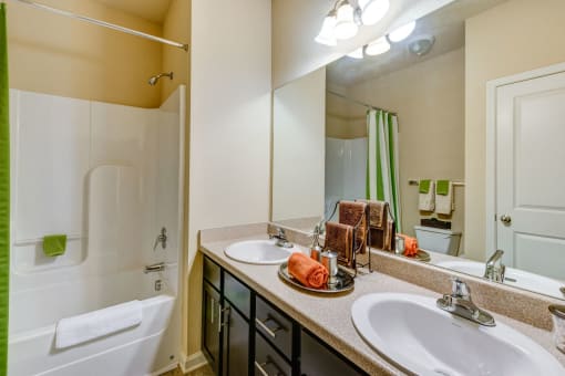 Spacious Bathrooms at Patriot Park Apartment Homes in Fayetteville, NC,28311