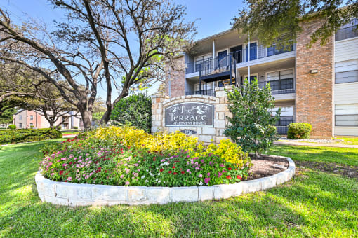Property Signage at Bookstone and Terrace Apartments in Irving, Texas