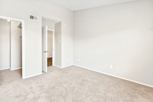 Terrace Unit Bedroom at Bookstone and Terrace Apartments in Irving, Texas