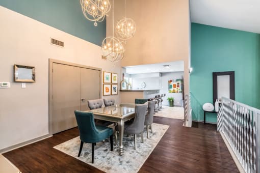 clubhouse with a table can have a seat with friends at Westdale Pointe in Austin, TX