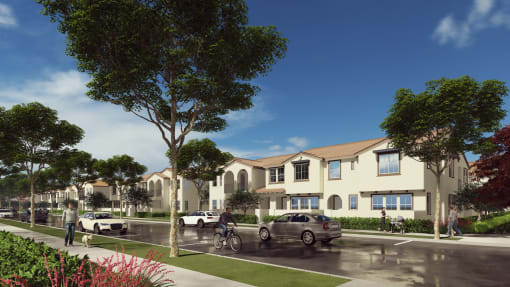 Exterior Rendering of Buildings with Landscaping