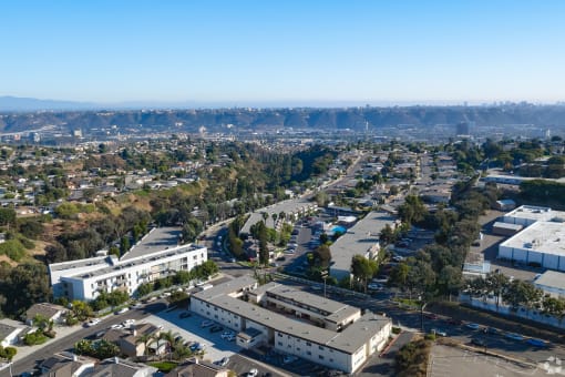 aerial view of surrounding community