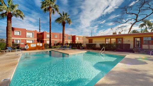 the swimming pool at our apartments