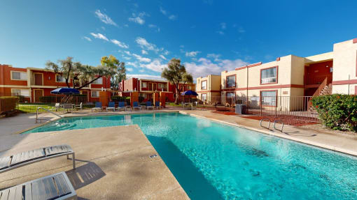 the swimming pool at our apartments