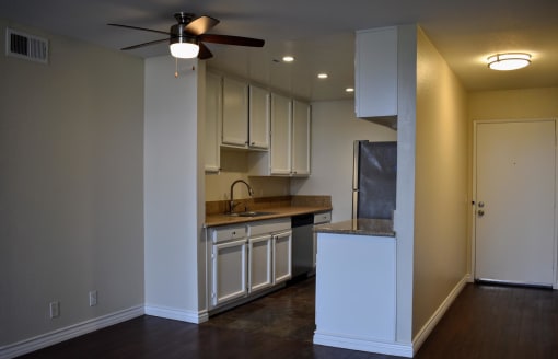 Kitchen with recessed lighting