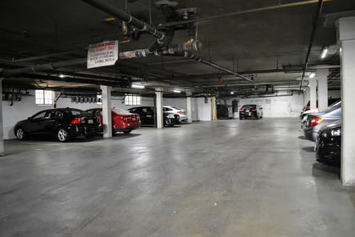 Covered private parking garage