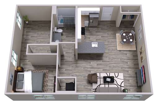 1B03_FloorPlan at ONE18 West Street Residential Apartments, Reno, 89501