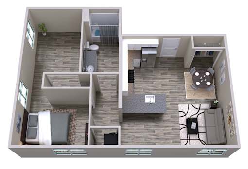 1B04_FloorPlan at ONE18 West Street Residential Apartments, Reno, NV 89501
