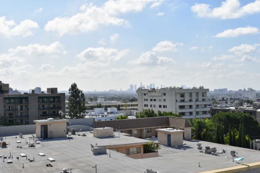 View from rooftop of Hollywood Place Apartments