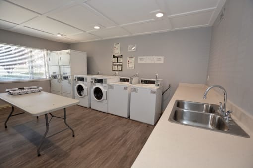 View of community clothes care facility