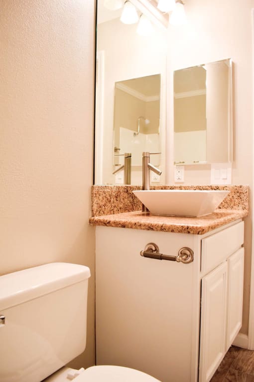 View of bathroom vanity