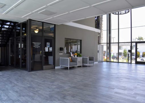 View of spacious lobby and leasing office