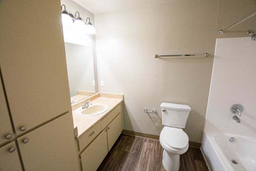 a bathroom with a toilet and a sink