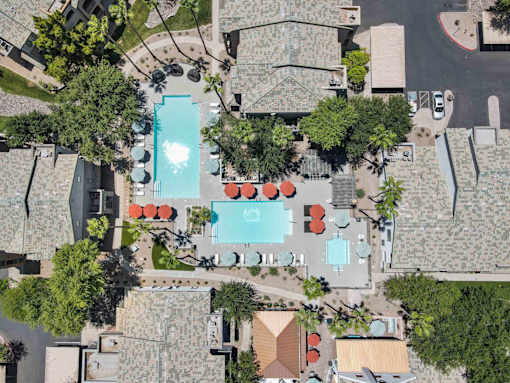 Aerial Pool View at Lazo Apartment Homes, Chandler, 85225  
