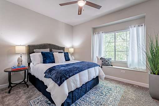 Bedroom With Ceiling Fan at Palazzo Townhomes, Phoenix, AZ  