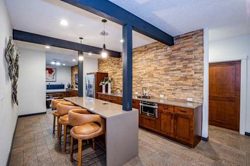 short term rentals in Santa Fe with resident kitchen and coffee bar
