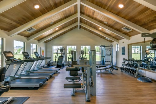 Gym with Free Weights at Apartments Salmon Creek WA