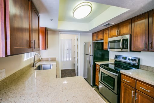 Full Kitchen with Microwave and Dishwasher at Apartments for Rent in Scottsdale 85251