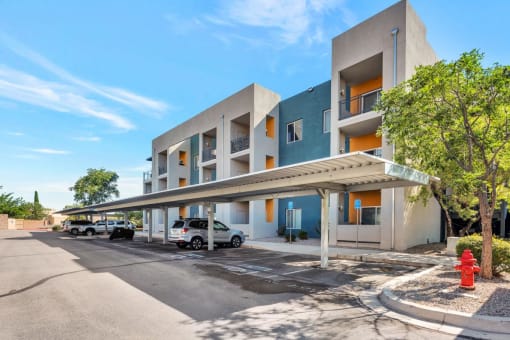 Covered Parking Outside Colorful New Mexico Apartments