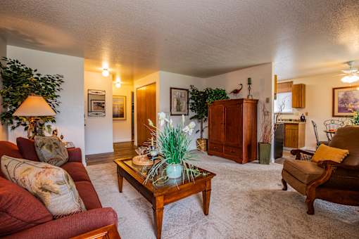 Spacious Living Room at Belfair WA Apartments