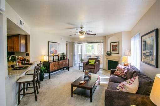 Wood-Burning Fireplace at Apartments on Hayden in Scottsdale, AZ