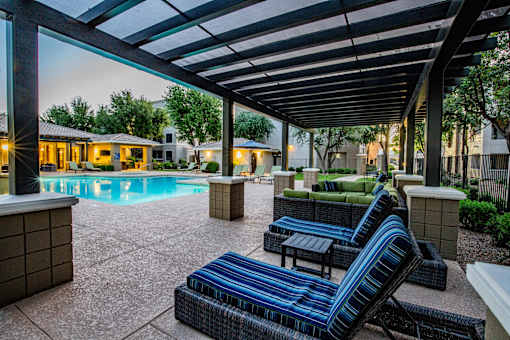 Pool Lounge Seating at Apartments in Gilbert AZ
