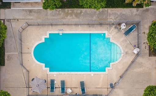 Aerial Pool View at Lido Apartments - 241 Avocado St, Costa Mesa, CA
