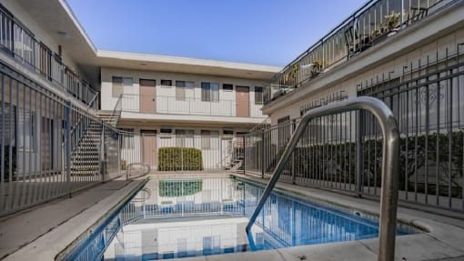 Swimming Pool Area at Lido Apartments - 3610 Midvale Ave, Los Angeles, 90034