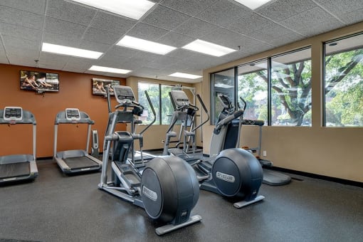 Fitness center with a variety of equipment