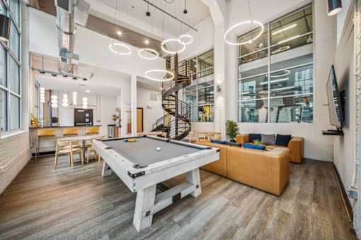 Clubhouse With Pool Table at The Locks, Richmond, VA, 23219