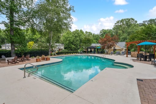 resort style swimming pool at Clarion Crossing Apartments, PRG Real Estate Management, Raleigh