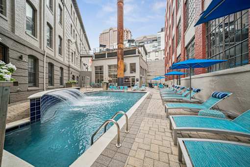 Pool With Lounge Chairs at The Locks, Virginia, 23219