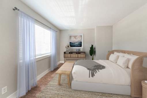 Bedroom at The Courtyards of Chanticleer Apartments, Virginia Beach, Virginia