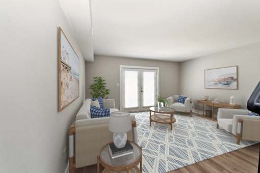 Living Room at The Courtyards of Chanticleer Apartments, Virginia Beach, VA, 23451